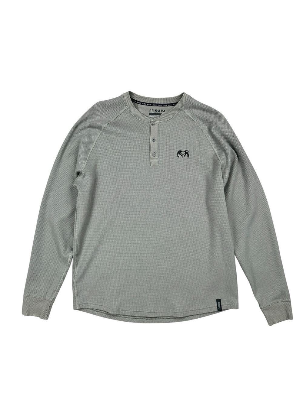 Kuiu Waffle Knit Thermal Henley Gray — Size Large